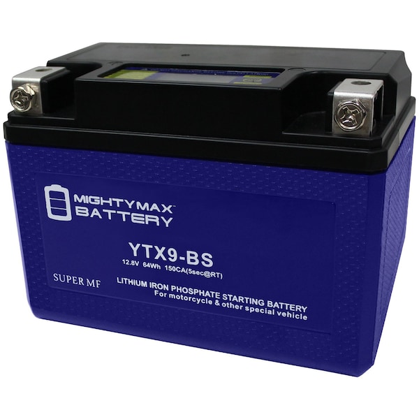 Mighty Max Battery YTX9-BS Lithium Battery Replaces Kawasaki